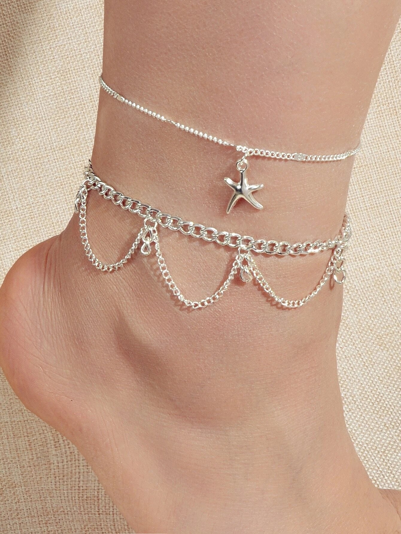 2pc Starfish Anklet