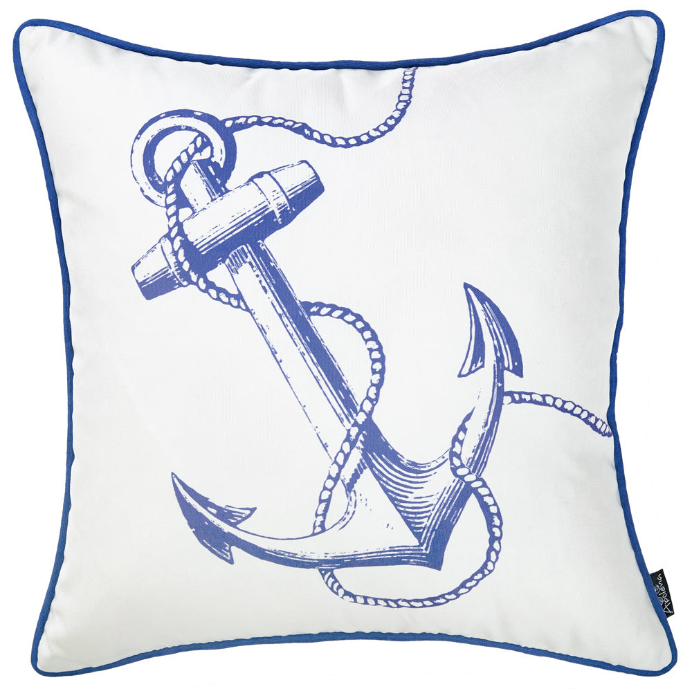 Lined Anchor Throw Pillow