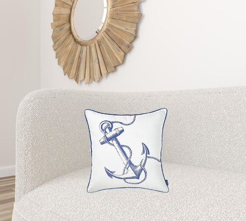 Lined Anchor Throw Pillow