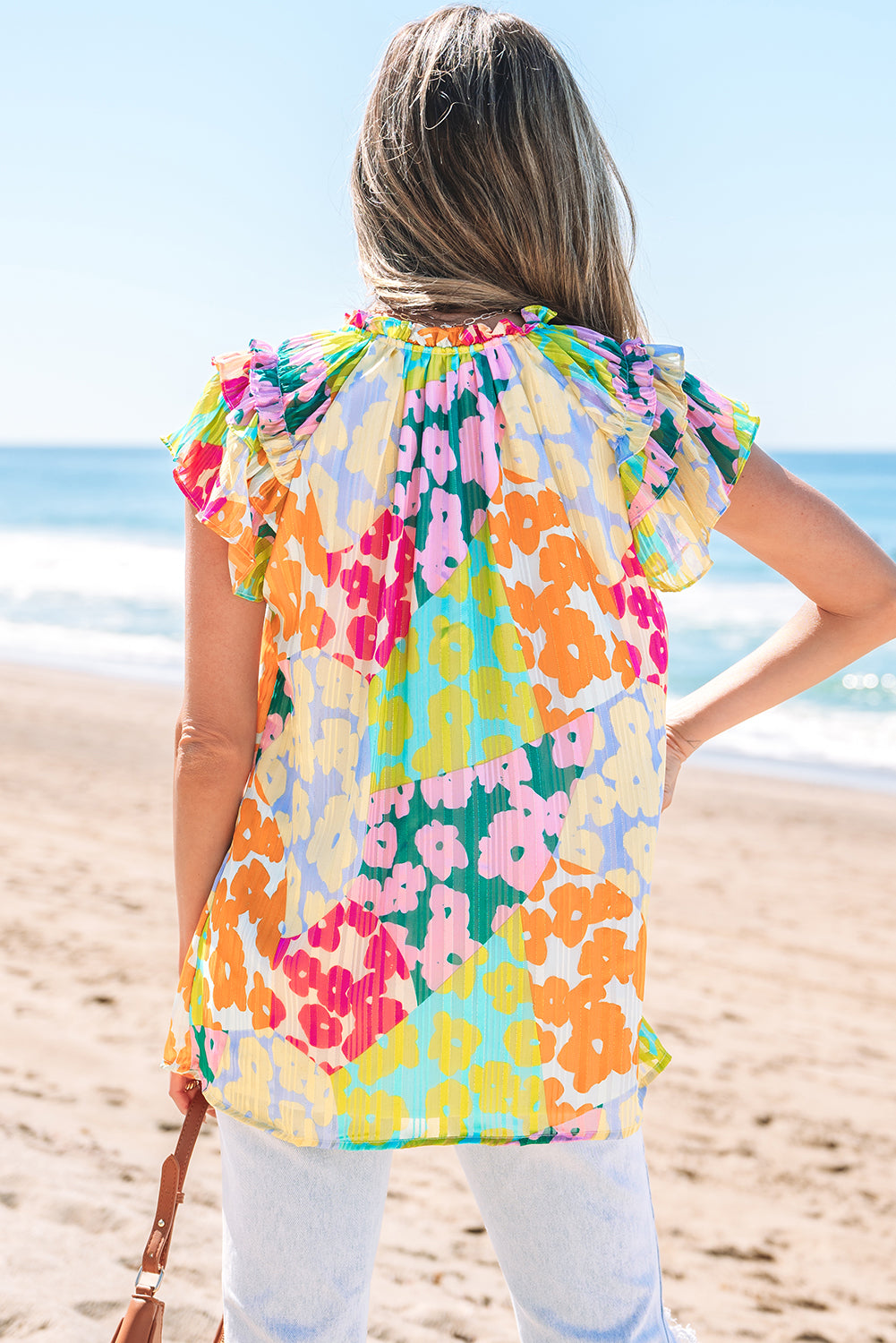 V-Neck Crinkled Blouse