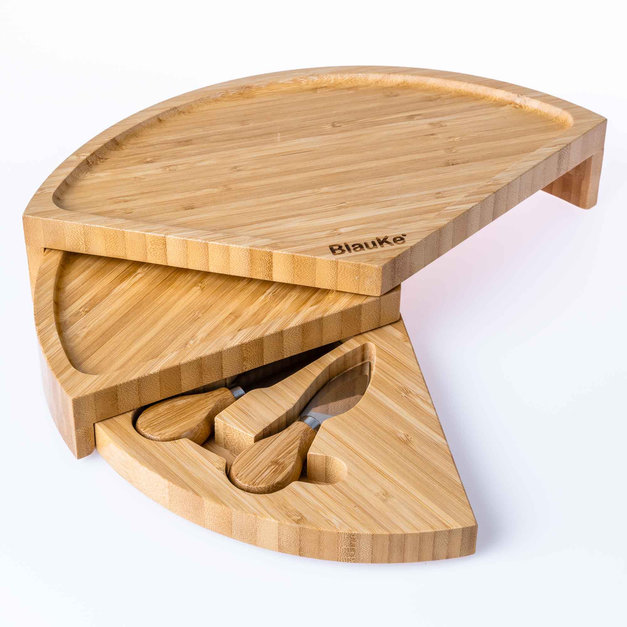 Swivel Bamboo Cheese Board and Knife Set