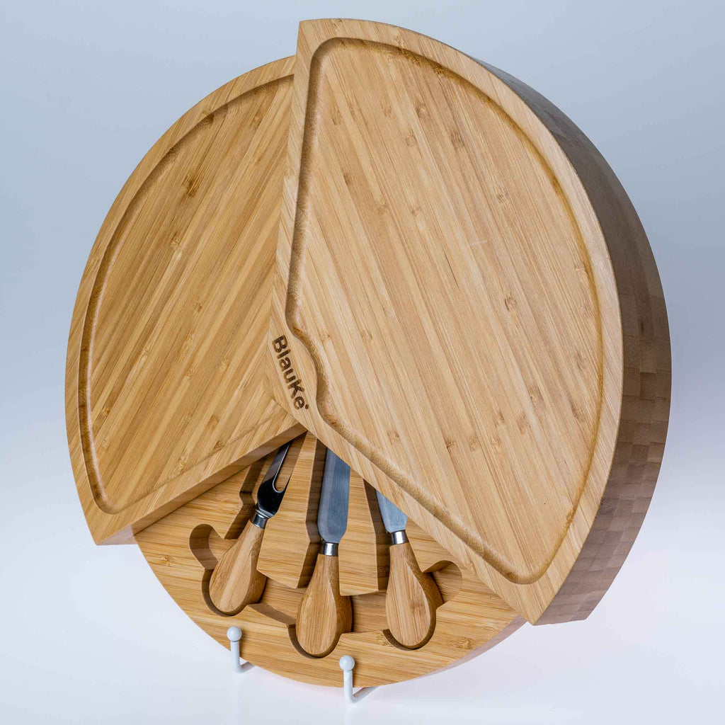 Swivel Bamboo Cheese Board and Knife Set