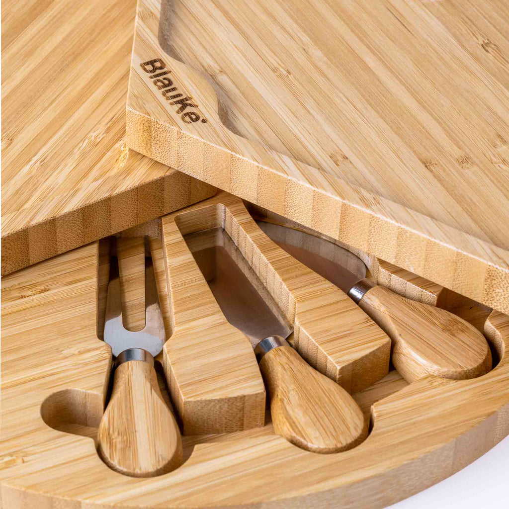 Swivel Bamboo Cheese Board and Knife Set
