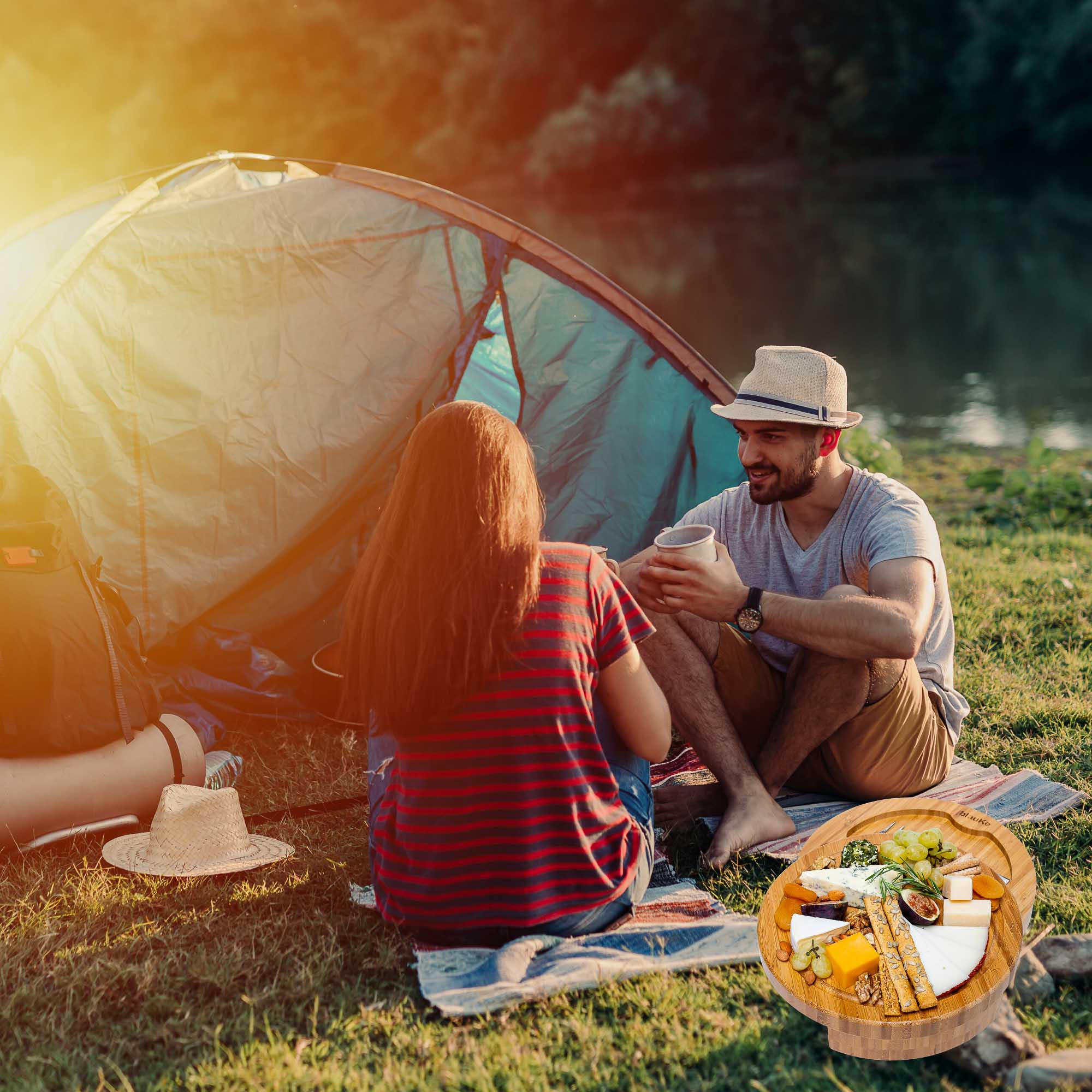 Bamboo Cheese Board and Knife Set