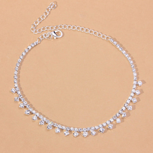 Rhinestone Water Drop Anklet